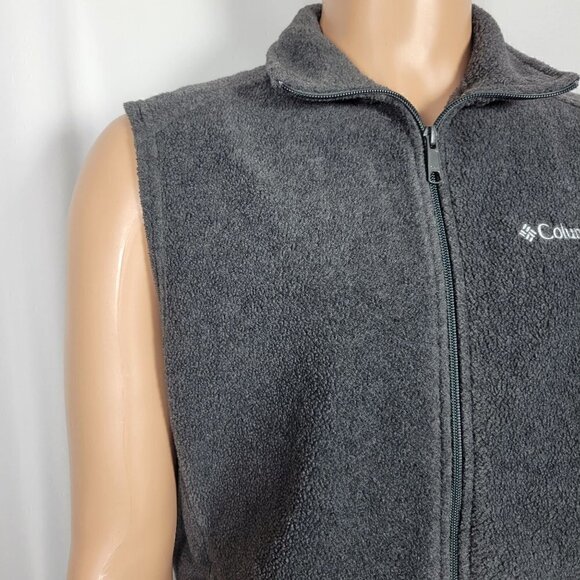 Columbia Women's Dark Grey Fleece Full Zip Vest with Pockets Size XL - Picture 2 of 10